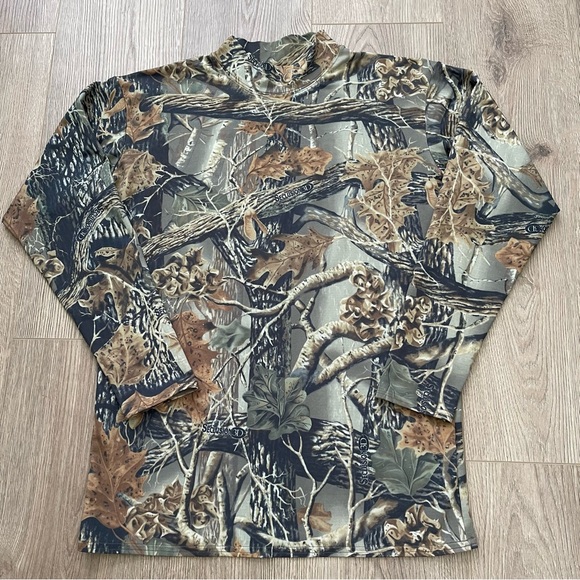 Cabela's 3D Seclusion Camo Mock Neck Long Sleeve Base Layer Shirt Size 2XL - Picture 1 of 8